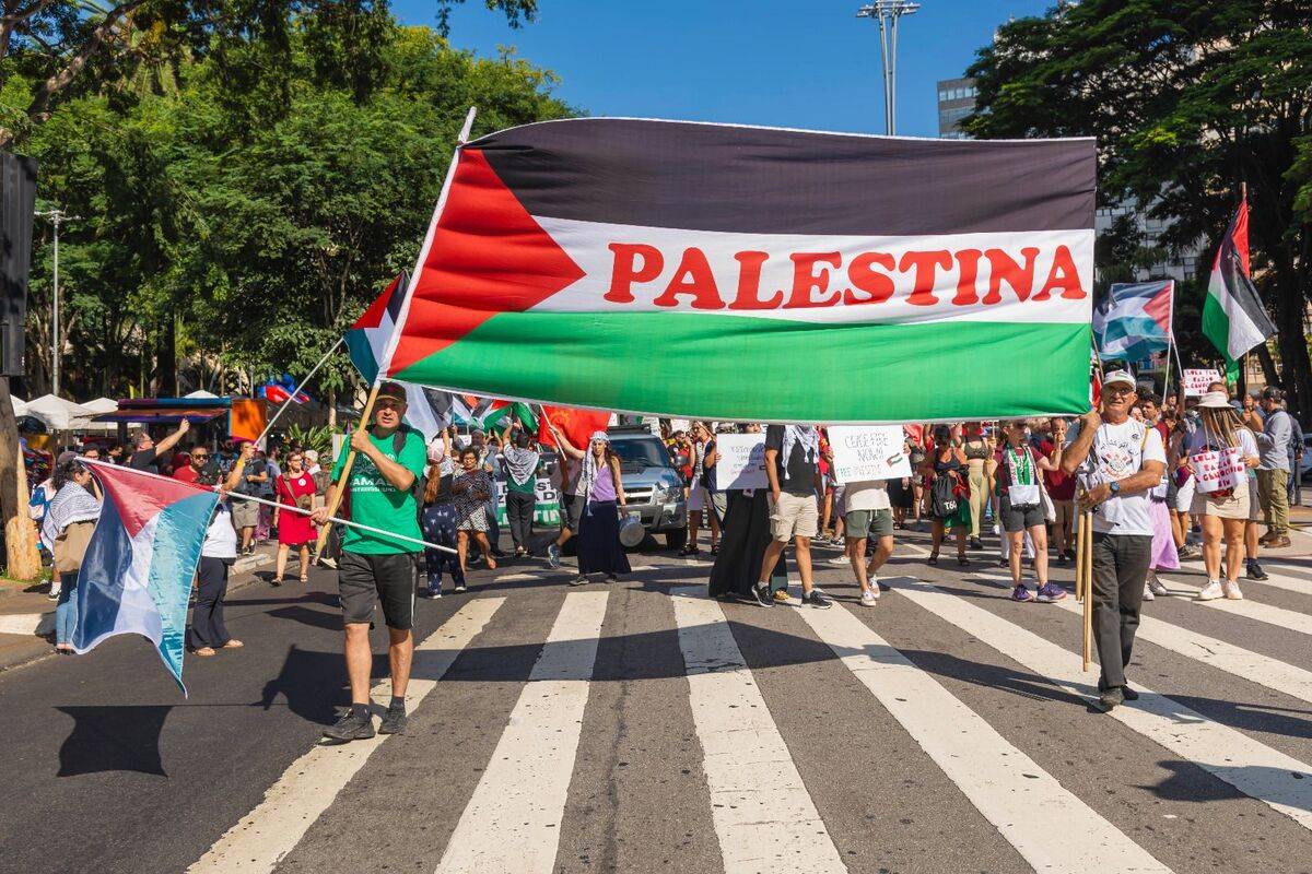 Activists in Brazil organised a large demonstration in support of the Gaza Strip 2024. [photo source: Samidoun and Aljaniah]