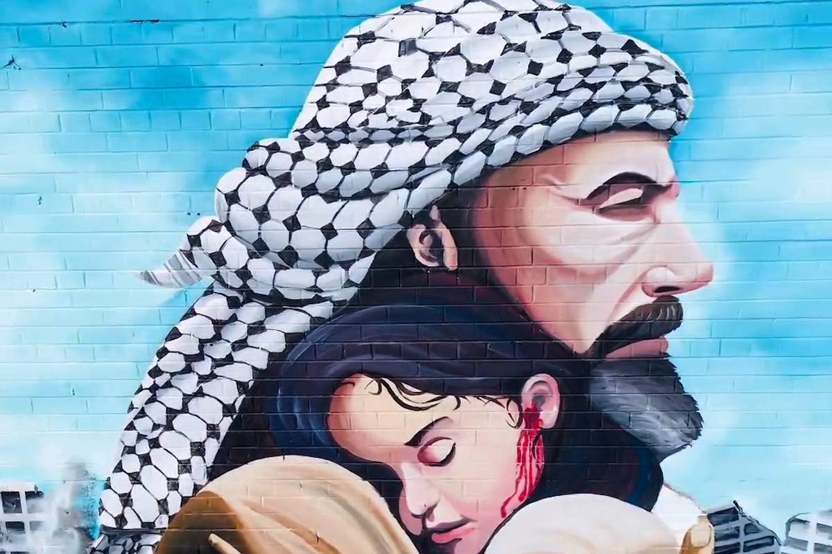 International Wall in Belfast displays Palestine solidarity murals