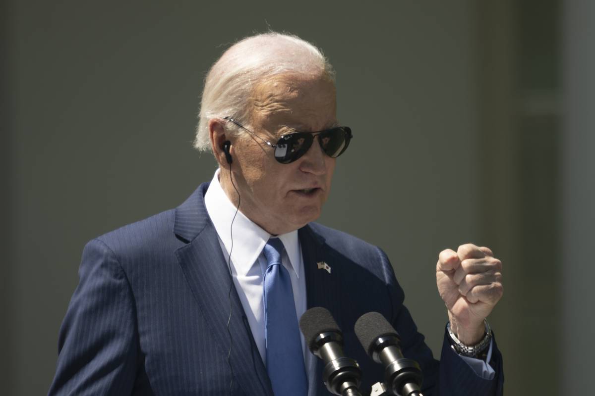 US President Joe Biden gives a speech in the Rose Garden at the White House in Washington, D.C., United States on April 10, 2024. [Celal Güneş - Anadolu Agency]