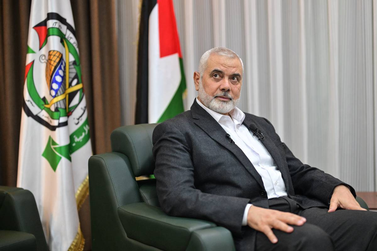 Hamas Political Bureau Chairman Ismail Haniyeh poses for a photo during an exclusive interview with Anadolu in Istanbul, Turkiye on April 20, 2024. [Cem Tekkeşinoğlu - Anadolu Agency]