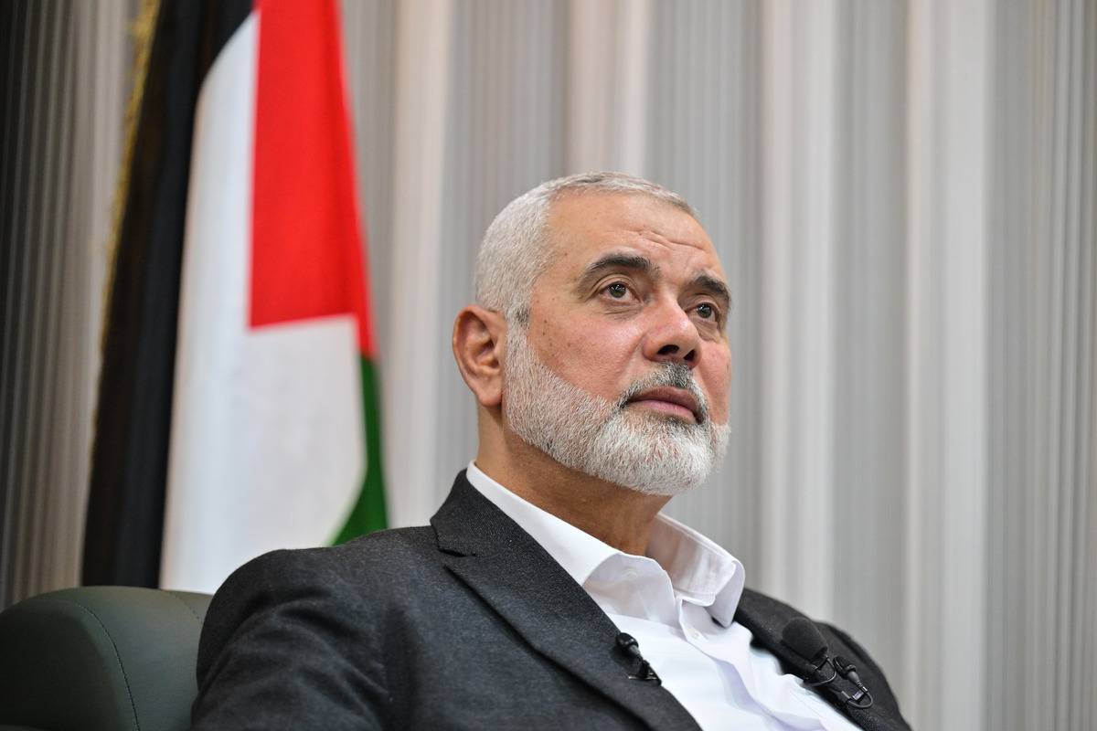 Hamas Political Bureau Chairman Ismail Haniyeh in Istanbul, Turkiye on April 20, 2024. [Cem Tekkeşinoğlu - Anadolu Agency]