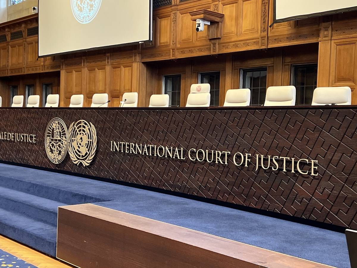 Overview of the courtroom at the International Court of Justice (ICJ) in The Hague, Netherlands on 22 April, 2024 [Selman Aksünger/Anadolu Agency]