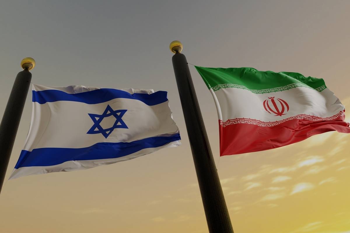 Flags of Israel and Iran. [Getty Images]
