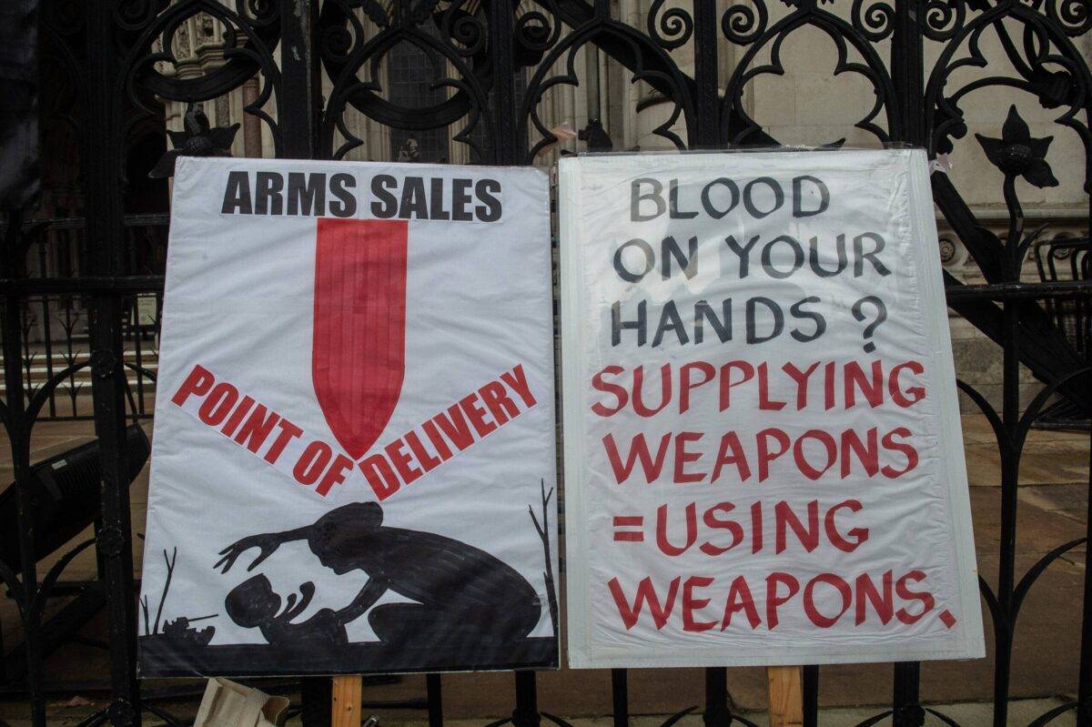 Vigil Held By Campaign Against The Arms Trade Ahead Of Saudi Arms Trial