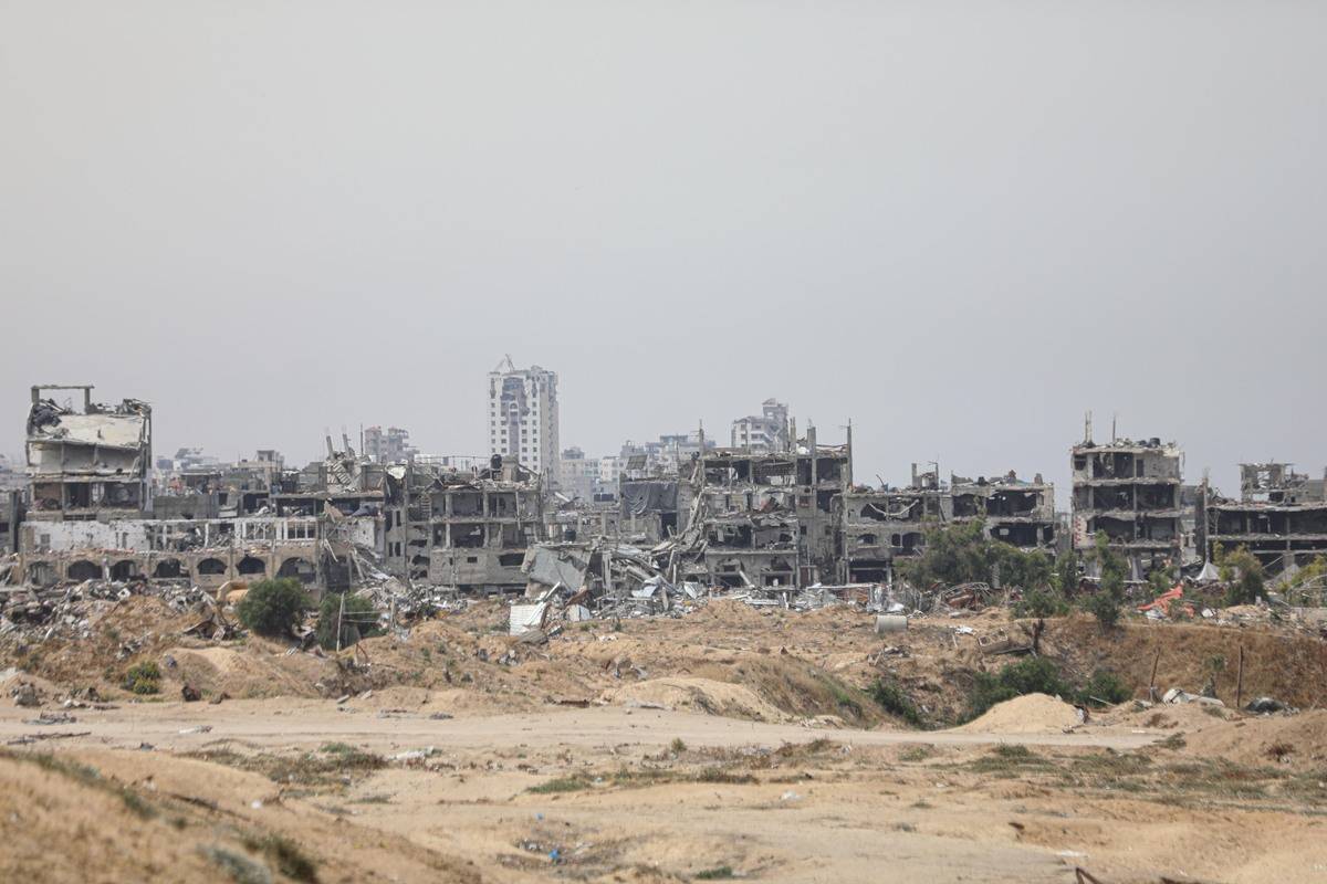 Destroyed buildings due to Israeli attacks are seen as Palestinians, residing in the region, struggle with significant challenges amidst rubbles in Gaza on May 10, 2024. [Dawoud Abo Alkas - Anadolu Agency]