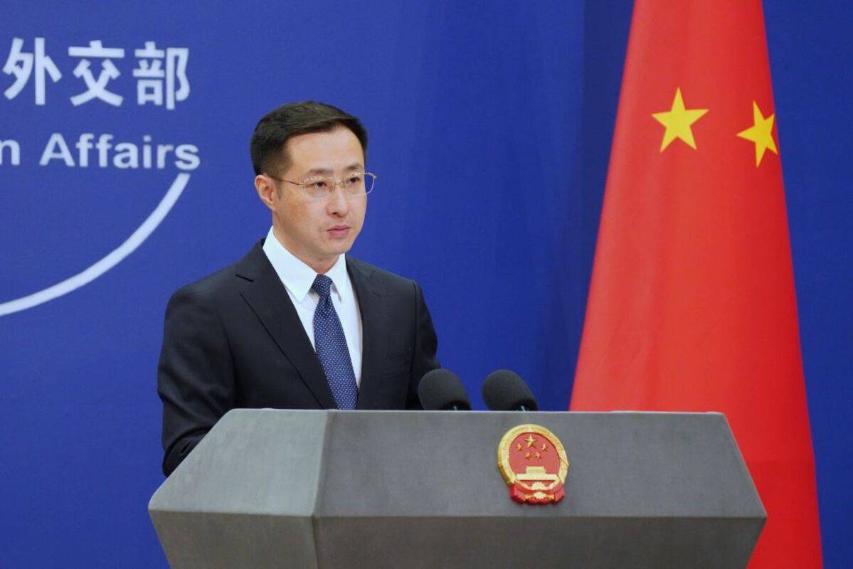Lin Jian, new spokesman for China's Foreign Ministry, attends a regular press conference in Beijing, China. [VCG/VCG via Getty Images]