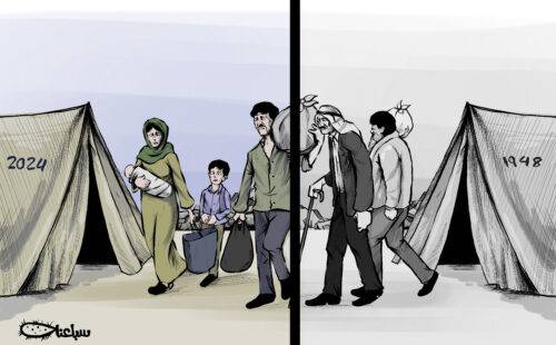76 years on, Palestinians are still living the Nakba - Cartoon [Sabaaneh/MiddleEastMonitor]