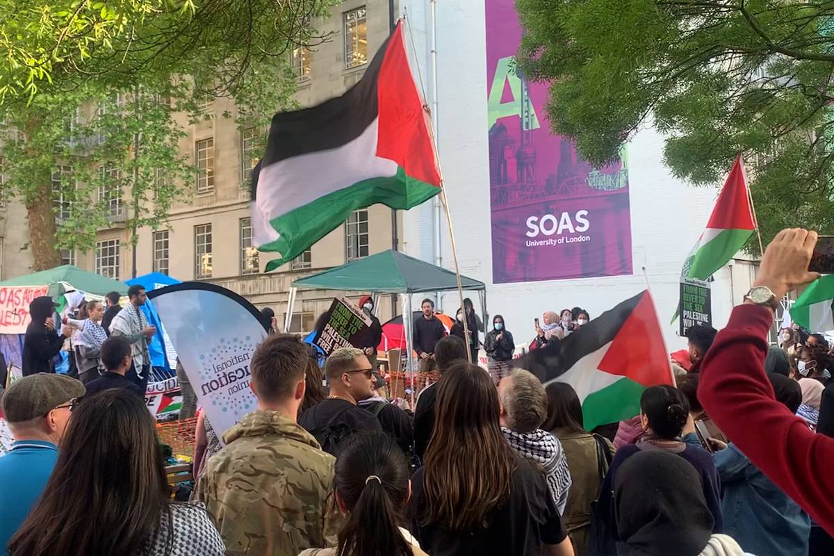 Students hold Nakba Day rally through London