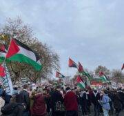 Demonstration held in support of Palestinian people in London, United Kingdom on November 30, 2024