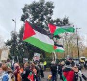 Demonstration held in support of Palestinian people in London, United Kingdom on November 30, 2024