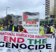 Demonstration held in support of Palestinian people in London, United Kingdom on November 30, 2024