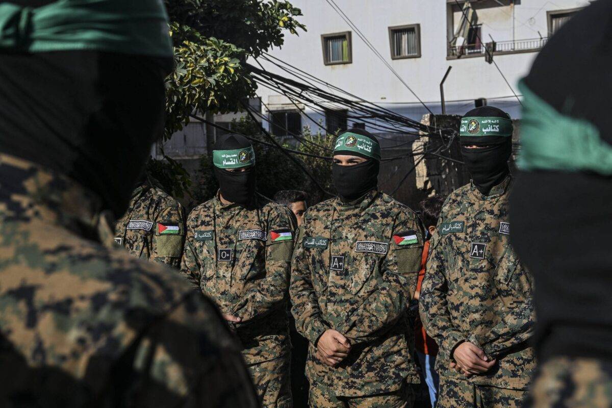 People attend funeral ceremony of Said Ali, one of the leading members of Hamas' armed wing Izz ad-Din al-Qassam Brigades, in Beddawi Refugee Camp, Lebanon on October 05, 2024 [Murat Sengul/Anadolu via Getty Images]