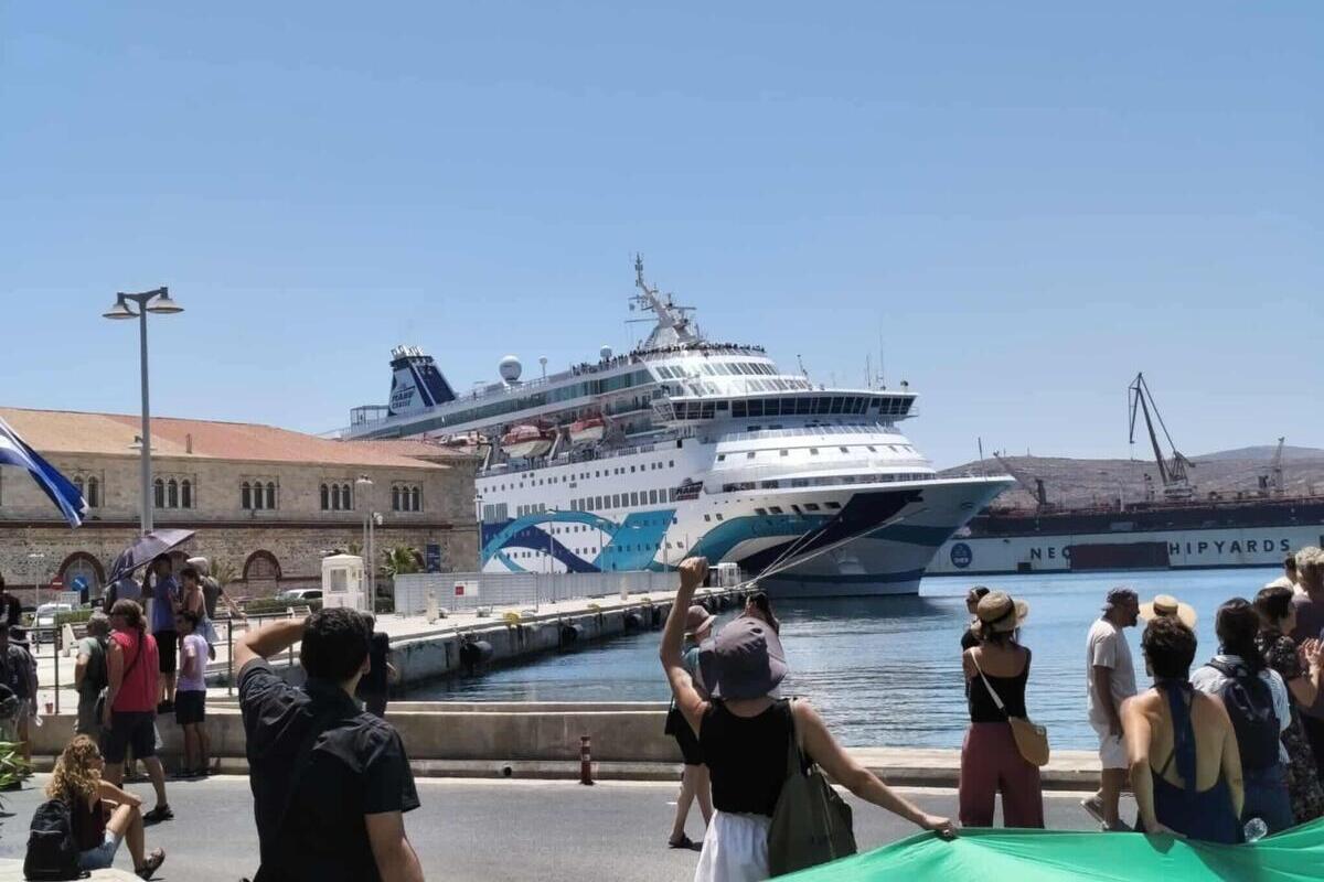 Israeli cruise ship barred from Syros as global pushback against Gaza genocide intensifies