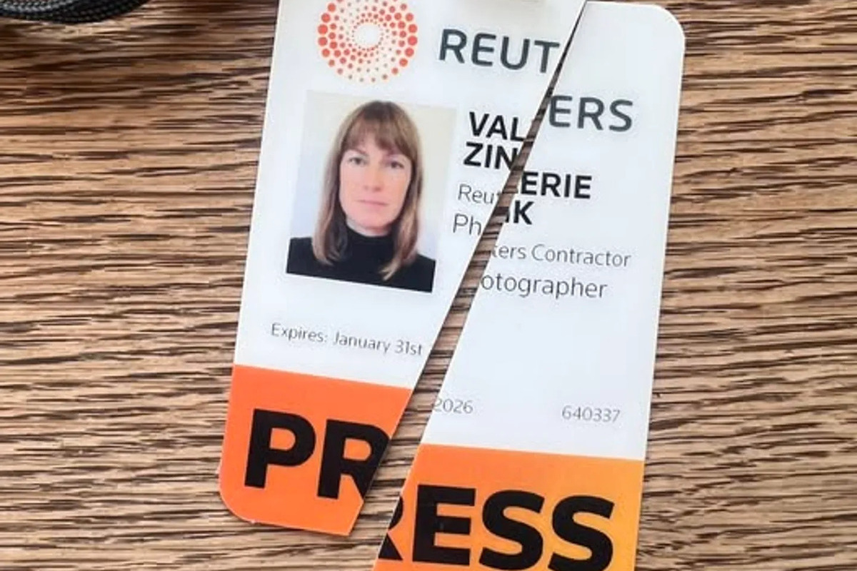 Valerie Zink shares a picture of her Reuters press card cut in two [Facebook]