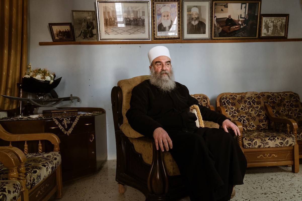 Sheikh Hikmat Salman al-Hijri, the spiritual leader of the Druze in Damascus, Syria on December 26, 2024. [Emin Sansar - Anadolu Agency]