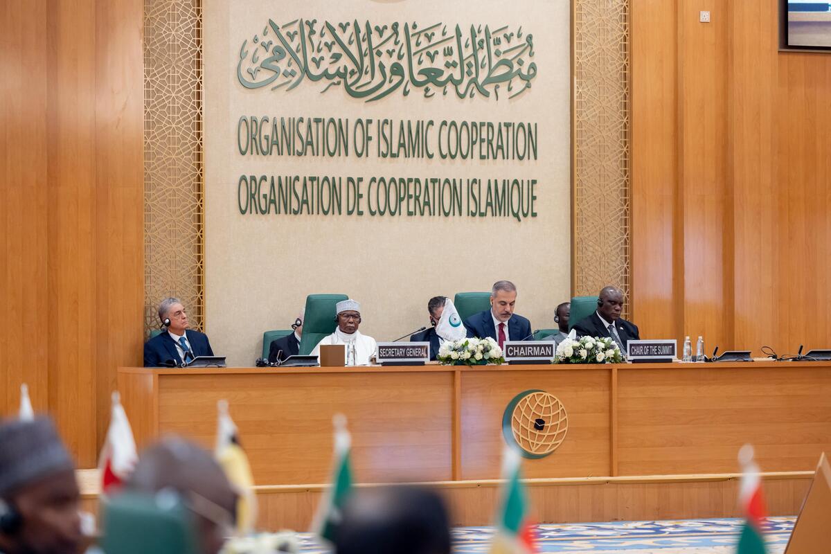 21st Extraordinary Meeting of the Council of Foreign Ministers of the Organization of Islamic Cooperation (OIC) in Jeddah, Saudi Arabia on August 25, 2025. [Organization of Islamic Cooperation - Anadolu Agency]