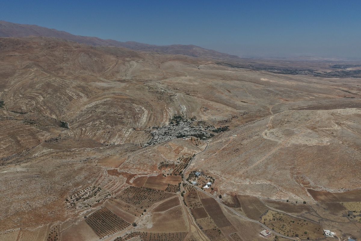 An aerial view of the village of Beit Jinn in Damascus, Syria on August 27, 2025. [Bakr Al Kasem - Anadolu Agency]