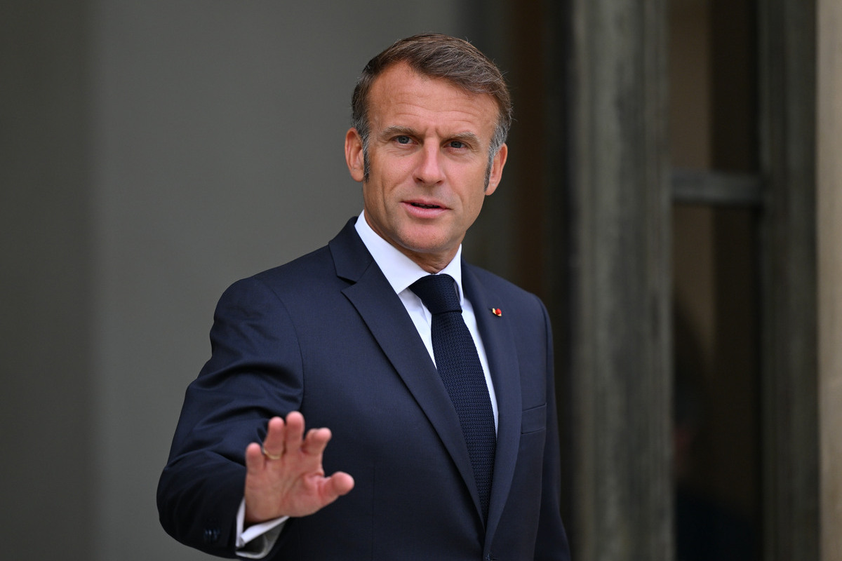 French President Emmanuel Macron at the presidential Elysee Palace in Paris, France on July 14, 2025. [Mustafa Yalçın - Anadolu Agency]