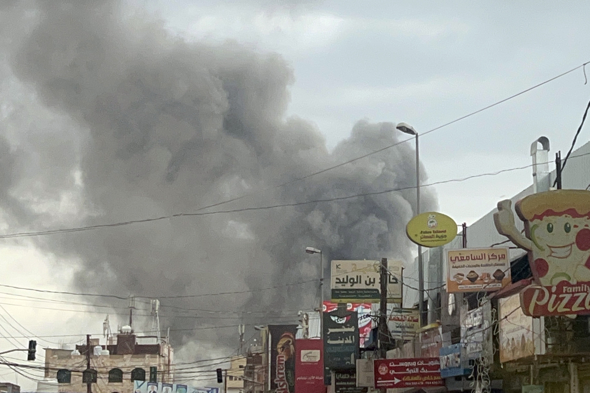 Smoke rises following the Israeli warplanes struck several sites in capital Sanaa, Yemen on September 10, 2025. [Stringer - Anadolu Agency]