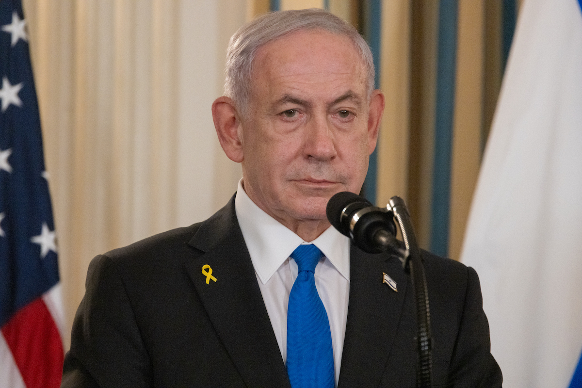 Israeli Prime Minister Benjamin Netanyahu during a press conference in the State Dining Room of the White House in Washington, DC on September 29, 2025. [Stringer - Anadolu Agency]