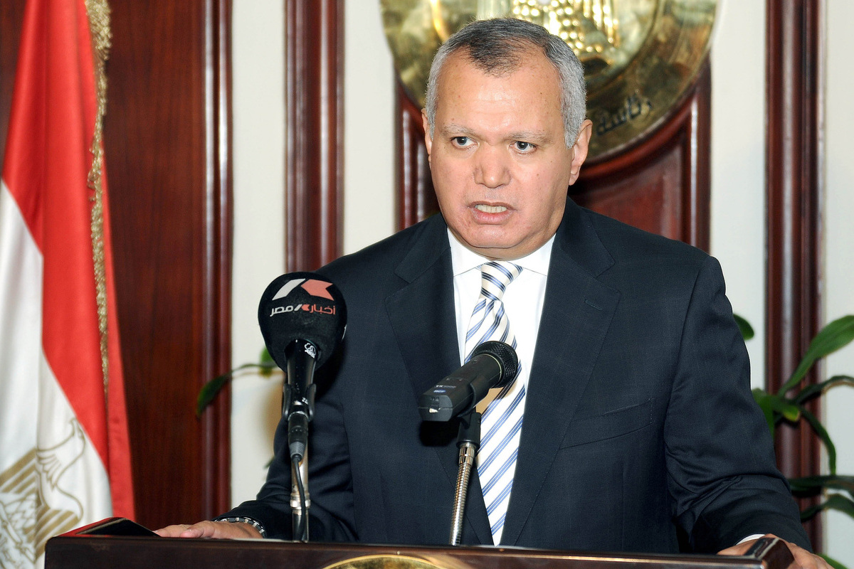 Egypt's new Foreign Minister Mohammed al-Orabi addresses the media in Cairo on 19 June 2011. [Photo credit should read STR/AFP via Getty Images]