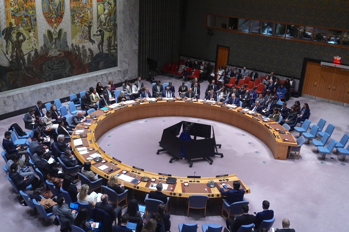 The UN Security Council adopted a US-drafted resolution endorsing President Donald Trump's plan to end the war in Gaza by establishing a new transitional Board of Peace (BoP) and authorizing an International Stabilization Force (ISF) to oversee governance, reconstruction and security efforts in the Gaza Strip, on November 17, 2025. in New York City, United States. [Selçuk Acar - Anadolu Agency]