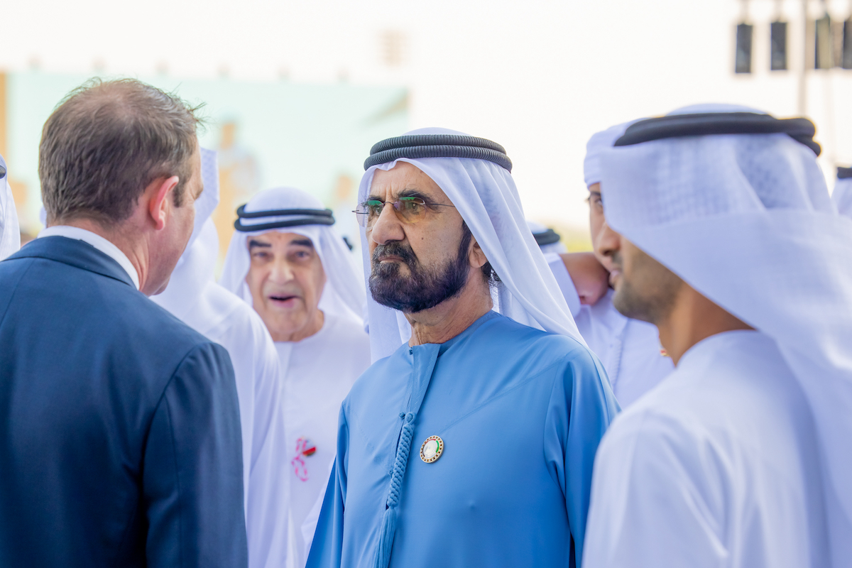 Emir of Dubai Sheikh Mohammed Bin Rashid Al Maktoum (C) in United Arab Emirates on March 25, 2023. [Photo by Waleed Zein/Anadolu Agency via Getty Images]