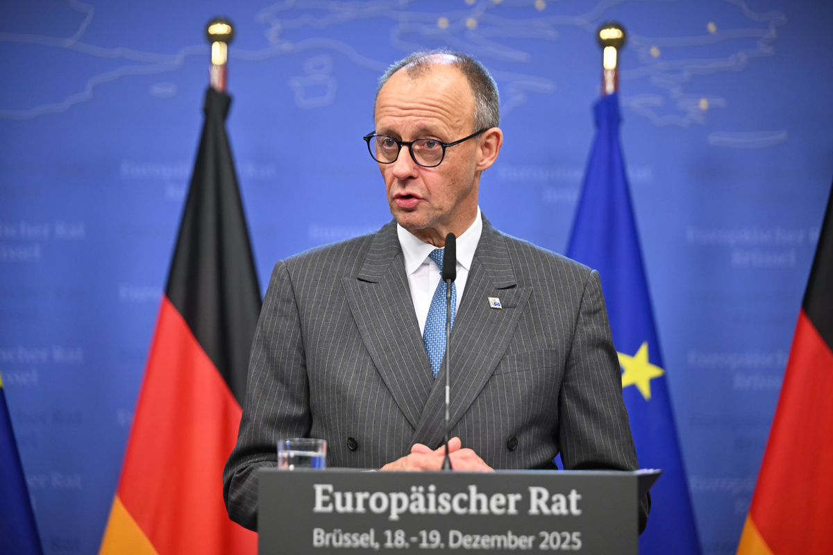 German Conf German Chancellor Friedrich Merz holds press conference in Brussels ...