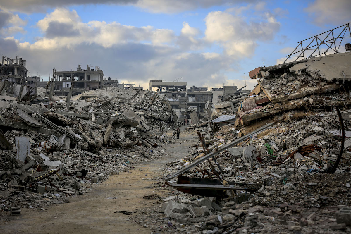 Palestinians living in makeshift tents try to continue their daily lives under difficult conditions amid the rubble left behind by Israeli attacks in Gaza City, Gaza on December 19, 2025. [Saeed M. M. T. Jaras - Anadolu Agency]