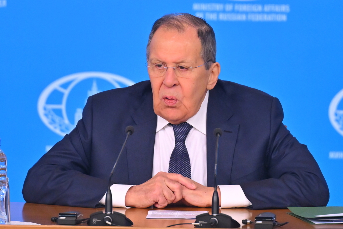 Russian Foreign Minister Sergey Lavrov speaks during the annual press conference at the Russian Foreign Ministry Conference Hall in Moscow, Russia on January 20, 2026. [Sefa Karacan - Anadolu Agency]
