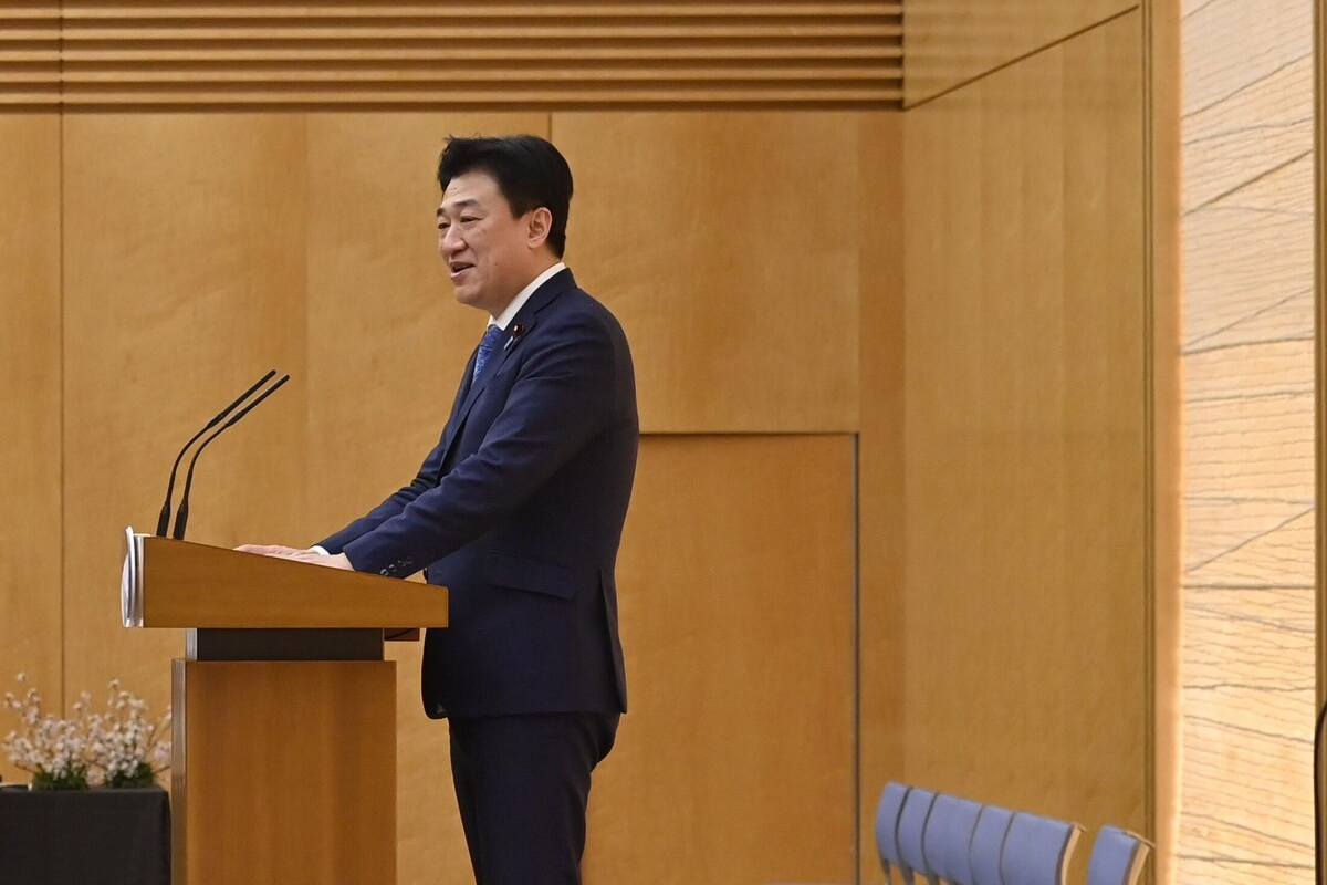 Japanese Chief Cabinet Secretary Minoru Kihara gives a speech in Tokyo, Japan on March 12, 2026. [David Mareuil - Anadolu Agency]