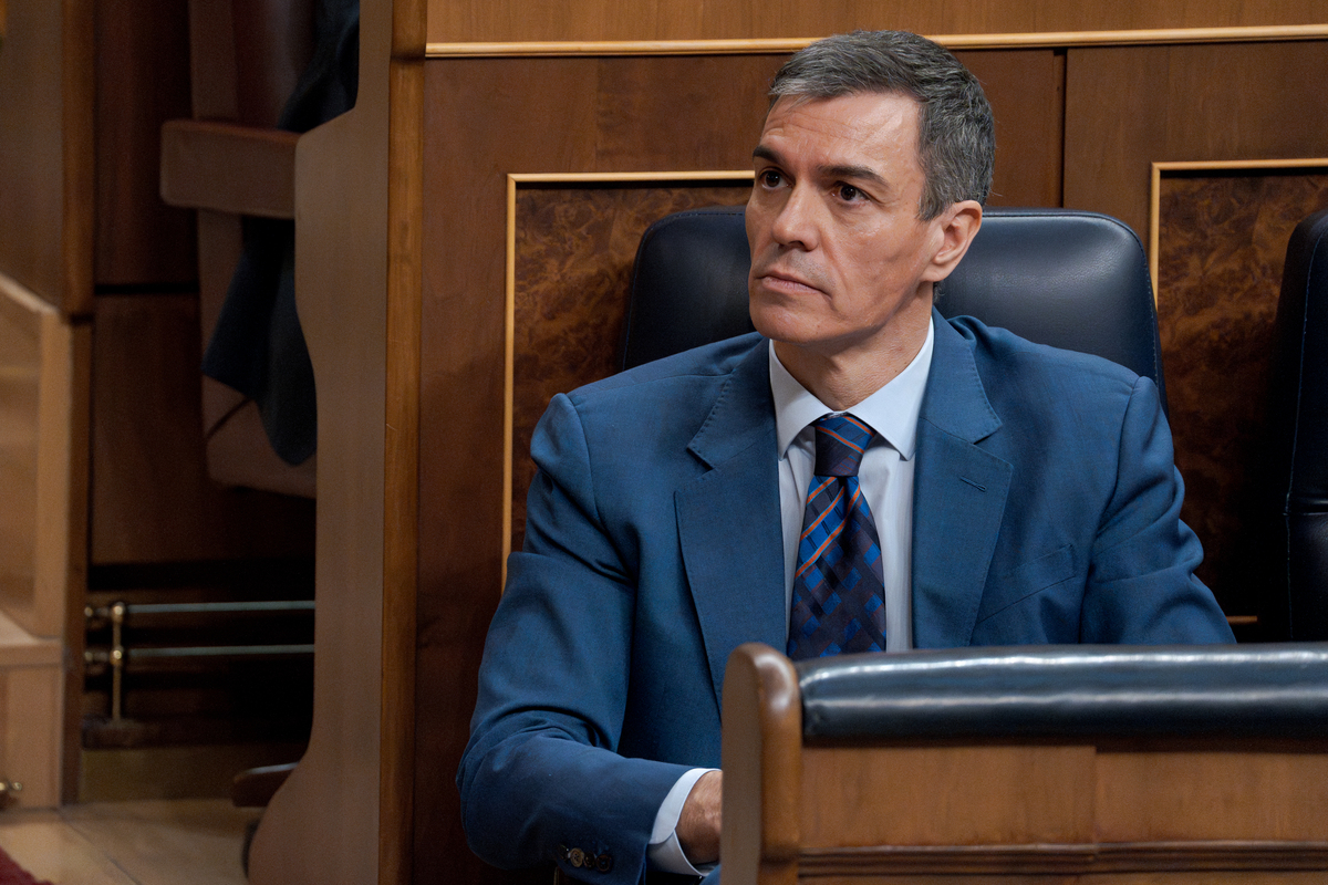 Spanish Prime Minister Pedro Sanchez attends the Spanish Congress of Deputies to inform about the Spanish Government’s position regarding the war in the Middle East in Madrid, Spain, March 25, 2026. [Diego Radames - Anadolu Agency]