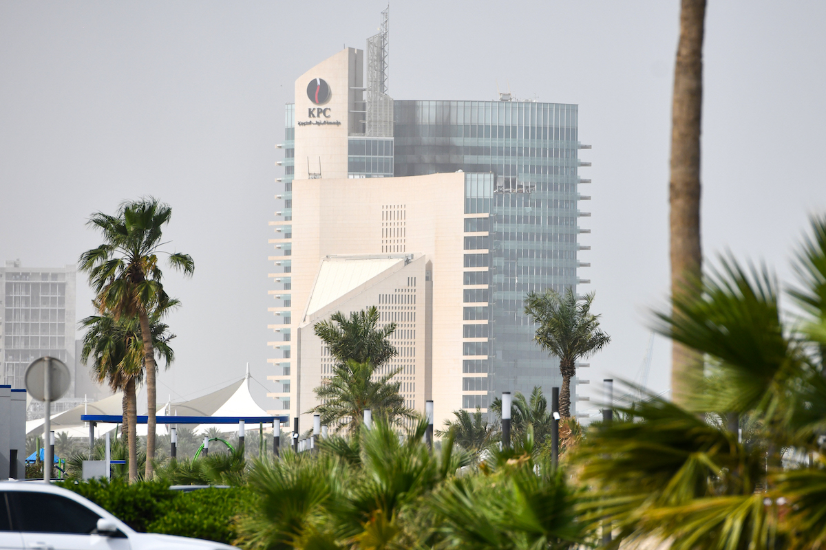 A view of damage after Kuwait Petroleum Corporation (KPC) headquarters was hit by Iranian unmanned aerial vehicle (UAV) attack in Kuwait City, Kuwait on April 05, 2026. [Stringer - Anadolu Agency]