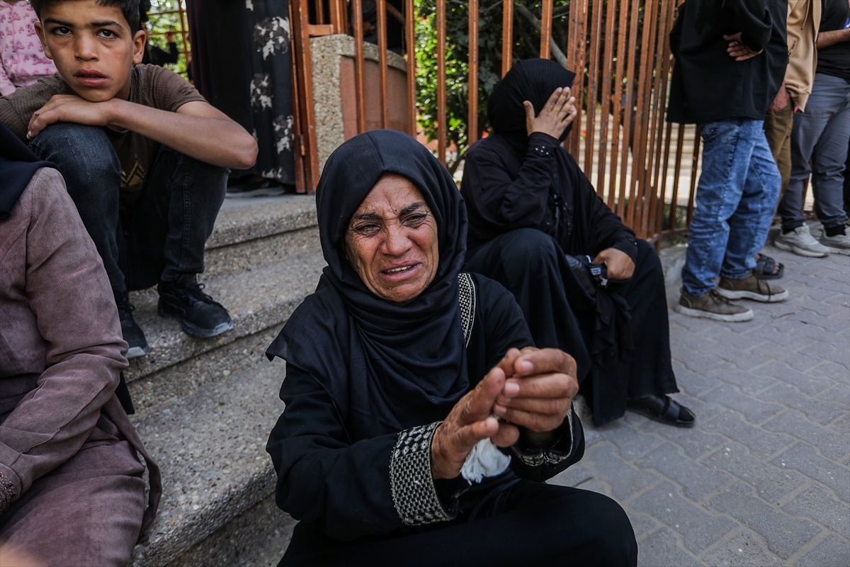 People attend funeral ceremony of Palestinian Youssef Hassan, who was killed after Israeli soldiers opened fire in the Mawasi area of Rafah, in Khan Yunis, Gaza, Palestine on April 19, 2026. [Abed Rahim Khatib/Anadolu Agency]