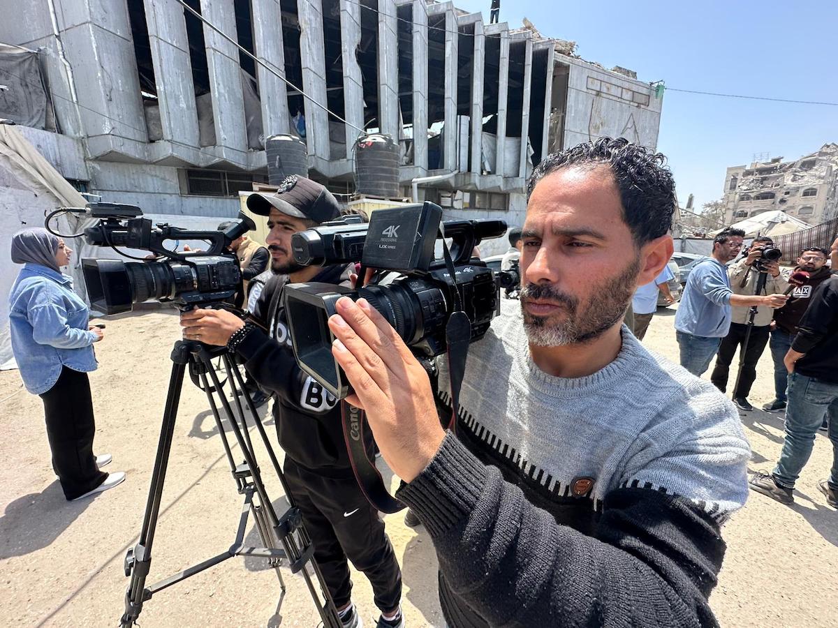 Solidarity event in Gaza City by Media Solidarity Center and Journalists’ Union for World Press Freedom Day, in Gaza City, Gaza, Palestine on May 03, 2026. [Mohammed Asad/Middle East Monitor]