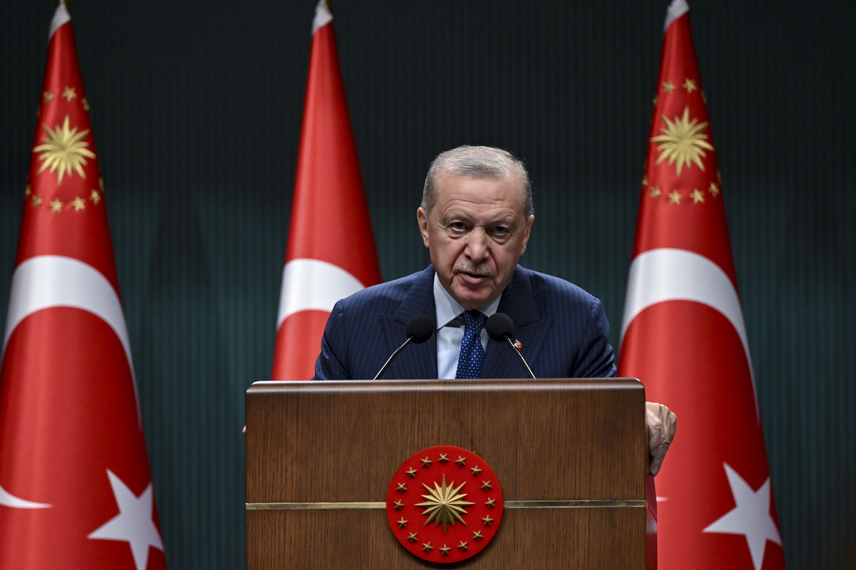Turkish President Recep Tayyip Erdogan gives a speech in Ankara, Turkiye, on June 30, 2026. [Utku Uçrak - Anadolu Agency]