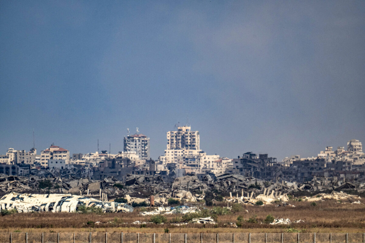 A view of the destruction caused by Israeli attacks on Gaza since October 7, 2023, as seen from Israel on June 02, 2026. [Mostafa Alkharouf - Anadolu Agency]