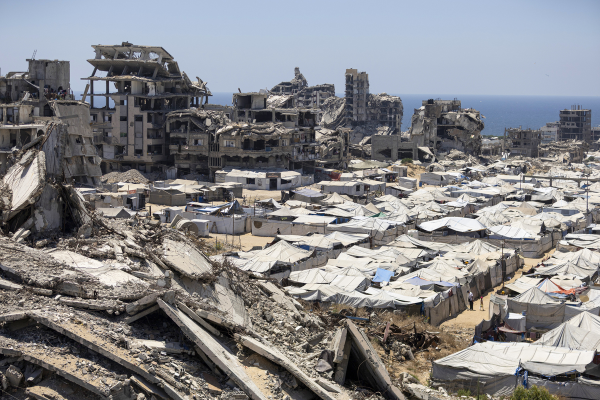 A general view from the damaged area as Palestinians trying to pass their daily lives in Gaza City, Gaza, Palestine on July 01, 2026. [Anas Zeyad Fteha - Anadolu Agency]