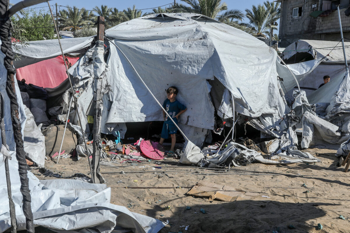 Israeli forces target tents sheltering displaced Palestinians amid continued attacks despite the ceasefire in Khan Yunis, Gaza, Palestine, on July 13, 2026. [Abed Rahim Khatib - Anadolu Agency]